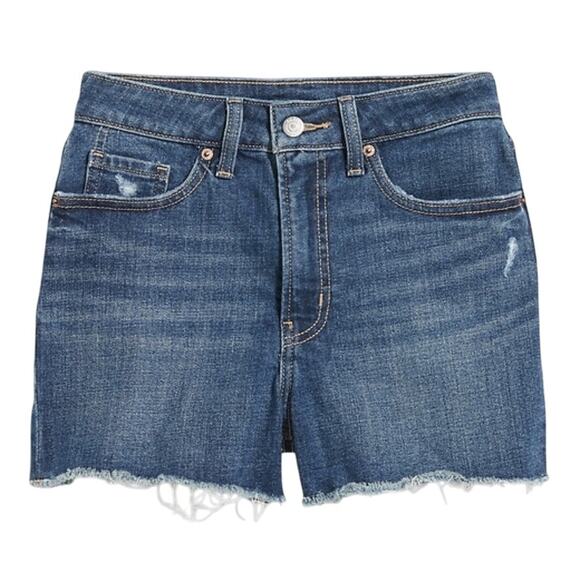 Old‎ Navy High Waisted 3" Inseam OG Blue Jean Cut Off Shorts 16 Medium Wash NWT - Picture 2 of 8